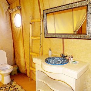 梅尔祖卡Sahara Luxury Glamping的一间带水槽和卫生间的浴室