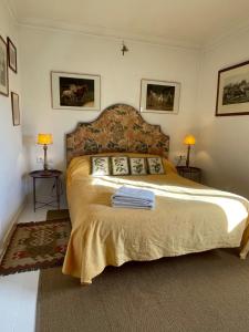 加里格利亚Campo La Carena的一间卧室配有一张大床和两盏灯