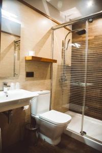 科尼尔-德拉弗龙特拉Ferreira Hostal Boutique的浴室配有卫生间、盥洗盆和淋浴。