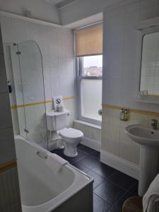 彭赞斯力推彭赞斯酒店的一间带卫生间和水槽的浴室
