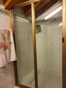 BarnaRustico Lago di Como b&b的浴室里设有玻璃门淋浴