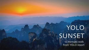 张家界Zhangjiajie YOLO Resort--Within Zhangjiajie National Forest Park的日落时分欣赏山脉美景