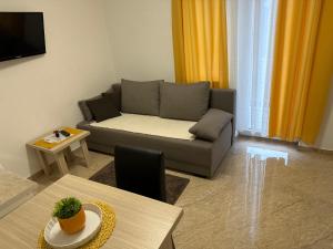 索科矿泉村MELITTA Apartments的客厅配有沙发和桌子
