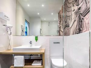 特里尔Ibis Styles Trier City的一间带水槽和卫生间的浴室