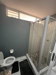 比勒陀利亚Beyond Comfort Apartment的浴室配有淋浴间和卫生间。