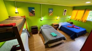 圣卡洛斯-德巴里洛切OTTO SKY & SUMMER的绿墙客房内的两张床
