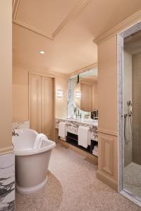 阿姆斯特丹阿姆斯特丹欧洲酒店 - 世界领先酒店集团的带浴缸和盥洗盆的大浴室