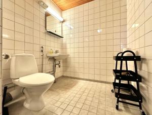 赫尔辛基DownTown Rooms And Sauna的一间带卫生间和水槽的浴室