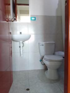LambayequeHostal Tulipán Rojo的一间带卫生间和水槽的浴室