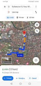 尼什Zamak的带有地图的谷歌地图页面的截图