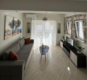 毕达哥利翁Olea Luxury Apartment的带沙发和电视的客厅