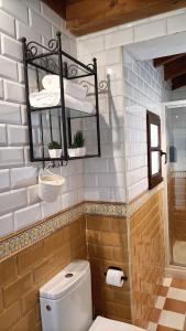 希洪Zarraci La Guía的一间带卫生间的浴室和一个带毛巾的架子