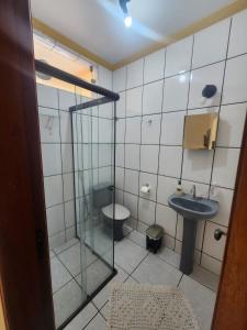 阿拉沙Flat MP Pluma的一间带水槽和卫生间的小浴室