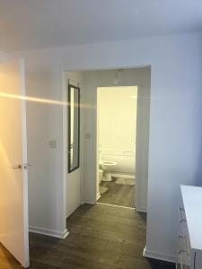 伦敦Comfortable and Cosy London Stay的空浴室设有卫生间和水槽