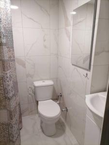 沃洛斯Στουντιο Βολος Ν Ιωνια的白色的浴室设有卫生间和水槽。