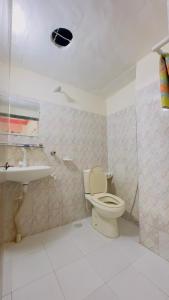 达卡Hotel Jom Jom International的一间带卫生间和水槽的浴室
