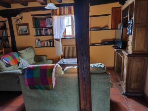 皮苏埃加河畔塞尔韦拉Casa Simón的带沙发和电视的客厅