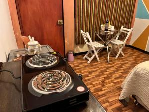 普诺Peru 229 Rest HOSTEL的厨房配有炉灶和桌子