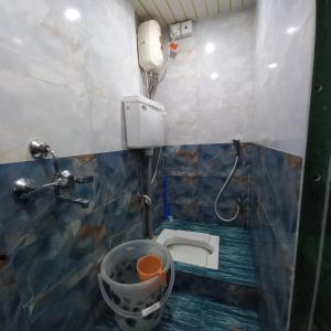 孟买New Assar International dormitory的一间带卫生间和淋浴的小浴室