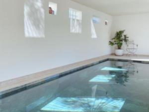 昂蒂布雅博特精品酒店的室内的游泳池
