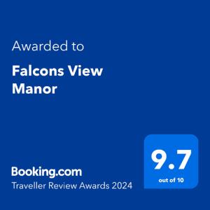 克尼斯纳猎鹰视角庄园酒店的拨给falcons视图管理器的文本的电话的截图