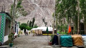 努布拉Tyakshi Summer Camp的山前的一组帐篷