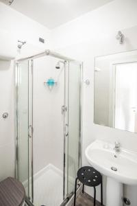 罗马德勒尔布酒店的带淋浴和盥洗盆的浴室