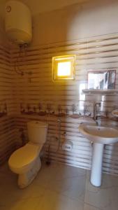 锡瓦Nubian Bayt Ward in Siwa的一间带卫生间和水槽的浴室