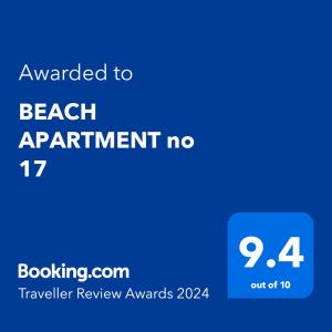 圣君士坦丁和海伦那BEACH APARTMENT no 17的给海滩公寓的短信的手机的截图
