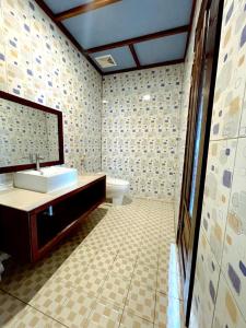 索龙Mooipark Hotel Sorong的一间带水槽和卫生间的浴室