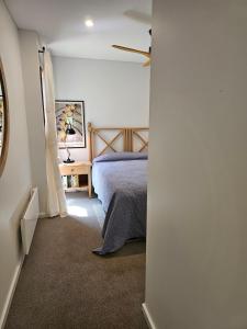 奥兰治Winterlude Cottage的一间卧室配有一张床和一张书桌