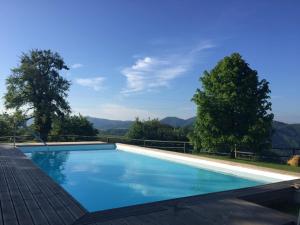 Trobni DolNa Skaluc - Country estate & Glamping的一座山地游泳池