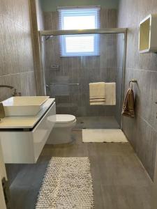 圣玛丽Crystal Resort的一间带水槽、卫生间和淋浴的浴室