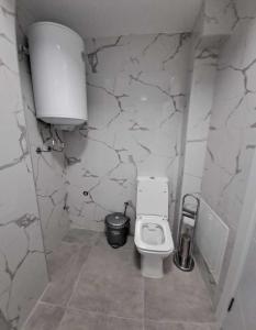 斯科普里Apartment B&S的一间带卫生间和垃圾桶的浴室