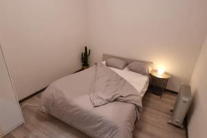 安特卫普Spacious 2 Bedroom Apartment with Court yard - Antwerp Smooth Stays的一间卧室配有一张白色的床,光线充足