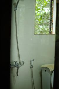 顺化Tini Wood House的带淋浴的浴室,带窗户