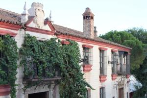 查兹拉德拉谢拉圣贝尼托宫酒店的一座常春藤生长在它的一侧的建筑