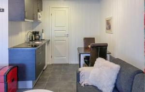 BjorliNice Apartment In Bjorli With Wifi的带沙发的客厅和厨房