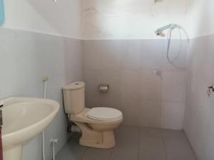 亭可马里White Villa Hotel的白色的浴室设有卫生间和水槽。