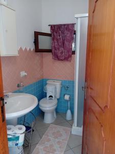 卡斯特尔萨多Casa Terme Romane的一间带卫生间和水槽的浴室