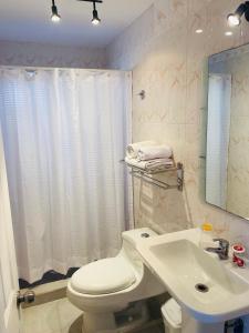瓦斯科Hotel Huasco的浴室配有白色卫生间和盥洗盆。