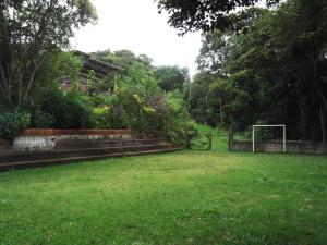 Franco da RochaSítio Colina das Flores. Lugar Encantador com Piscina para Grupos的草地上放着足球球