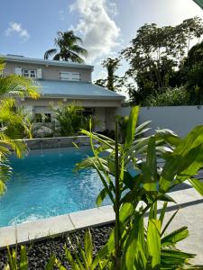 DucosVilla Elise Jolie Maison , Piscine, WiFi, pour 7 personnes的房屋前的游泳池