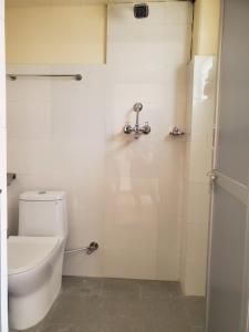 博卡拉santoshi guest house的一间带卫生间和淋浴的浴室