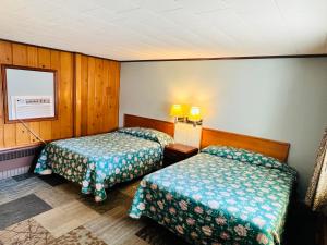 凯迪拉克阳光雪花酒店的一间酒店客房内设有两张床的房间