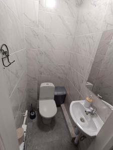 阿斯塔纳miniRooM的浴室配有白色卫生间和盥洗盆。