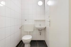 多斯滕Schickes Apartment mit Balkon的一间带卫生间和水槽的浴室