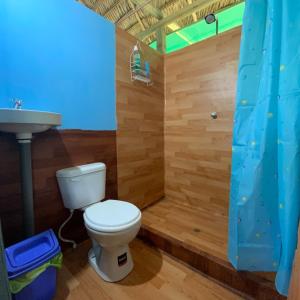 MazánAmazon tucuxi的一间带卫生间和水槽的浴室