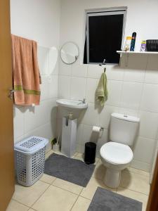 ParanoáApartamento的一间带卫生间和水槽的小浴室