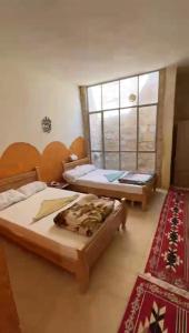 达纳Dana star的一间卧室设有两张床和窗户。